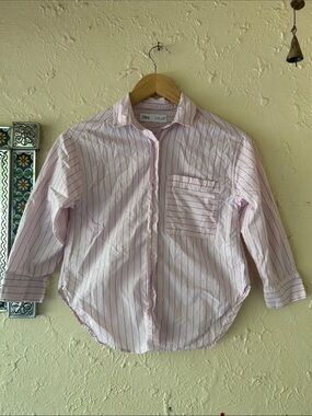 Zara Girls Striped Button Down 📚 size 8-9